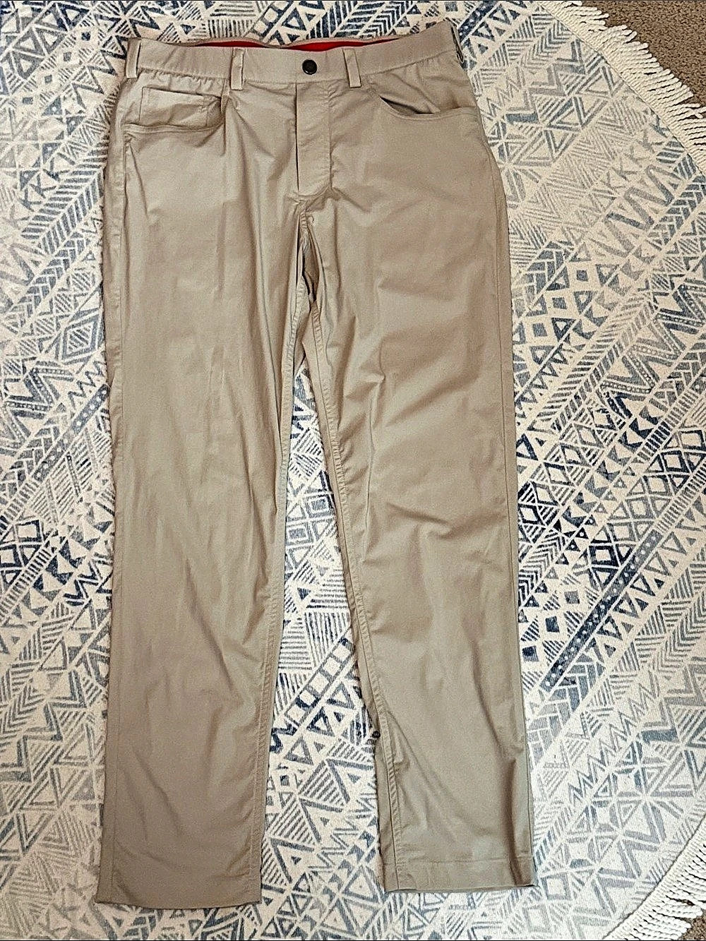 REDVANLY Kent Pull-On Trouser Straight Leg Pants Beige Medium